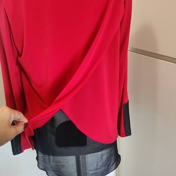 Peter Nygard Knit Red/Black Tunic Length Long Sleeve Pullover, NWOT, M - Picture 6 of 11